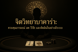 จิตวิทยาบาคาร่า: ภาพรวมการควบคุมอารมณ์ ลด Tilt และตัดสินใจอย่างมีระบบ โทนหรูหราดำทอง