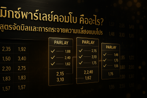 ภาพหน้าปกธีมหรูหราโทนดำทอง สื่อถึง มิกซ์พาร์เลย์คอมโบ พร้อมข้อความหัวเรื่องภาษาไทย